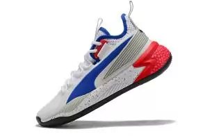 new puma basketball chaussures clyde white blue